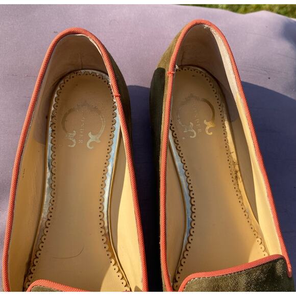 C. Wonder Zebra Embroidered Suede Flats Olive Green Orange Women's size 6.5 - Picture 8 of 11